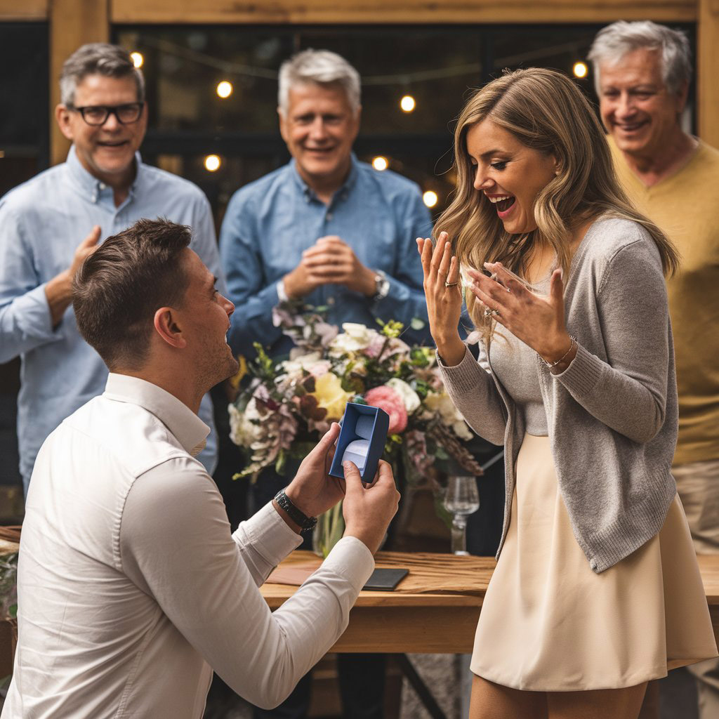 il fait sa demande en mariage devant toute la famille de sa copine